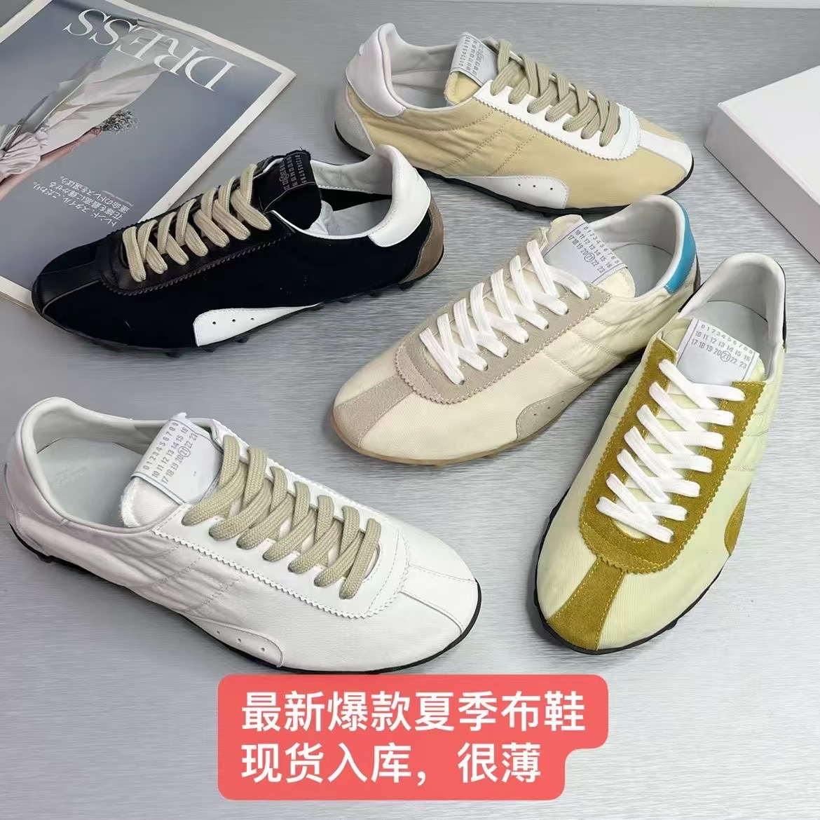 Ouyang Nana Retro Genuine Leather Canvas Casual Sports Forrest Gump Shoes 2025 New Running Shoes for Women