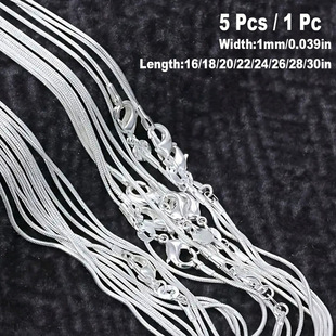 X 29931 Silver Snake Chain Necklace ����� �W���羳