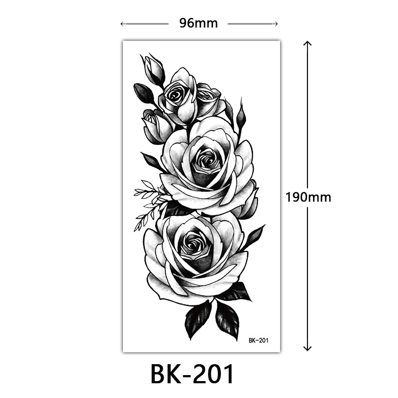Tatuaje Temporal de Flores Boceto de Papel de Transferencia al Agua, Impresión por Transferencia de Agua, para Cuerpo image 207