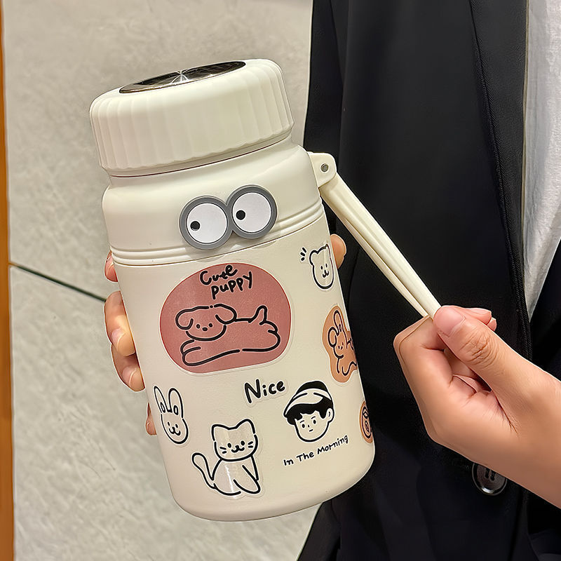 大口径高颜值保温可爱原创学生猫咪316保温杯便携不锈钢大容量|undefined