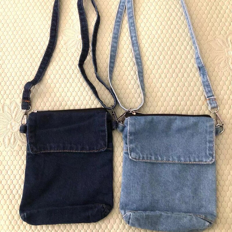 small size Phone Bag Women's Shoulder Bag Ins All-match Mini Denim Small Backpack Water Cup Crossbody Bag Men's Trendy Wallet