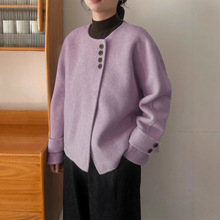 高级设计感短款毛呢外套女秋冬季2025新款小个子宽松显瘦韩版上衣