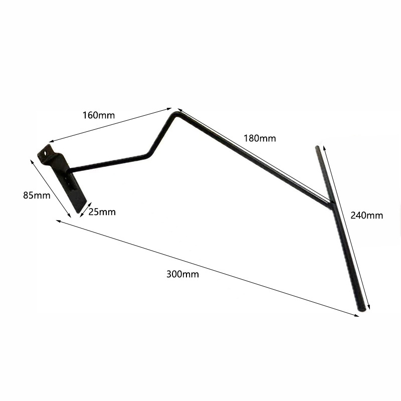 Gancho de almacenamiento de sombrero negro cromado ferroeléctrico de 300mm ranura placa de sombrero marco de hardware casero tarjeta de aluminio simple gancho de sombrero