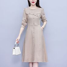 胖女人遮肚显瘦连衣裙2025秋装新款大码女装气质减龄职业通勤长裙