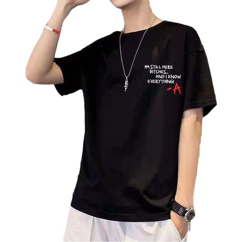 Camiseta de manga corta para hombre 2024 nuevo verano estilo coreano de moda camisa suelta ropa camiseta más tamaño adolescentes