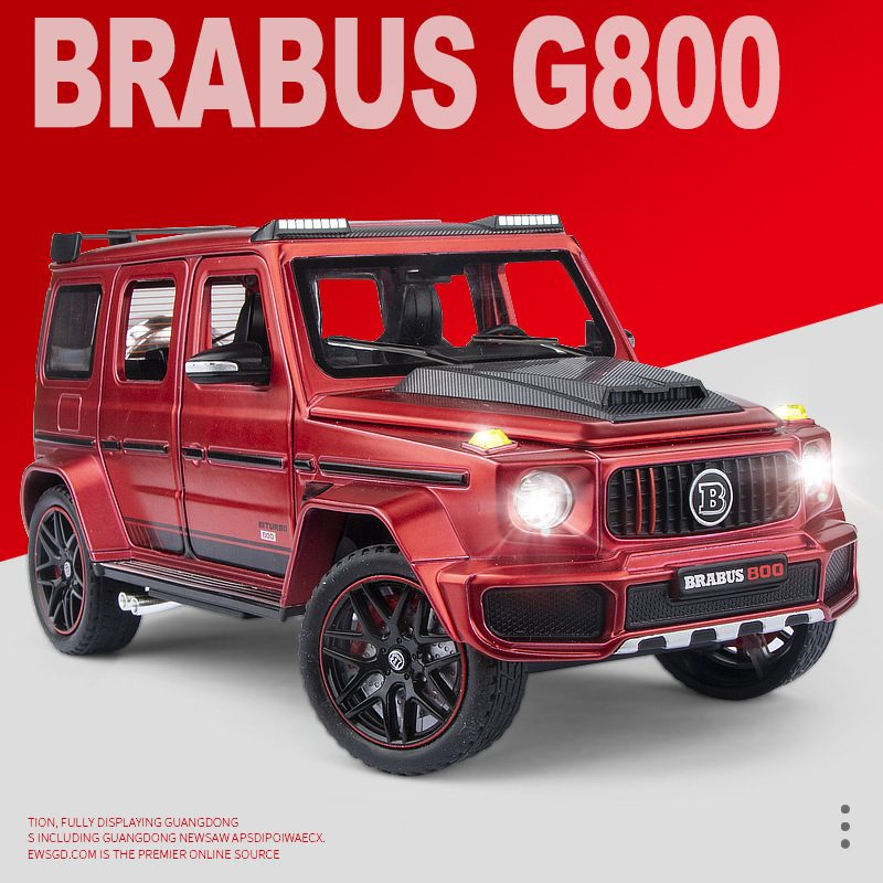 Jianyuan aleación coche modelo 1:24 Babos G800 vehículo todoterreno Tire hacia atrás sonido y luz juguete grande G modelo de coche adornos