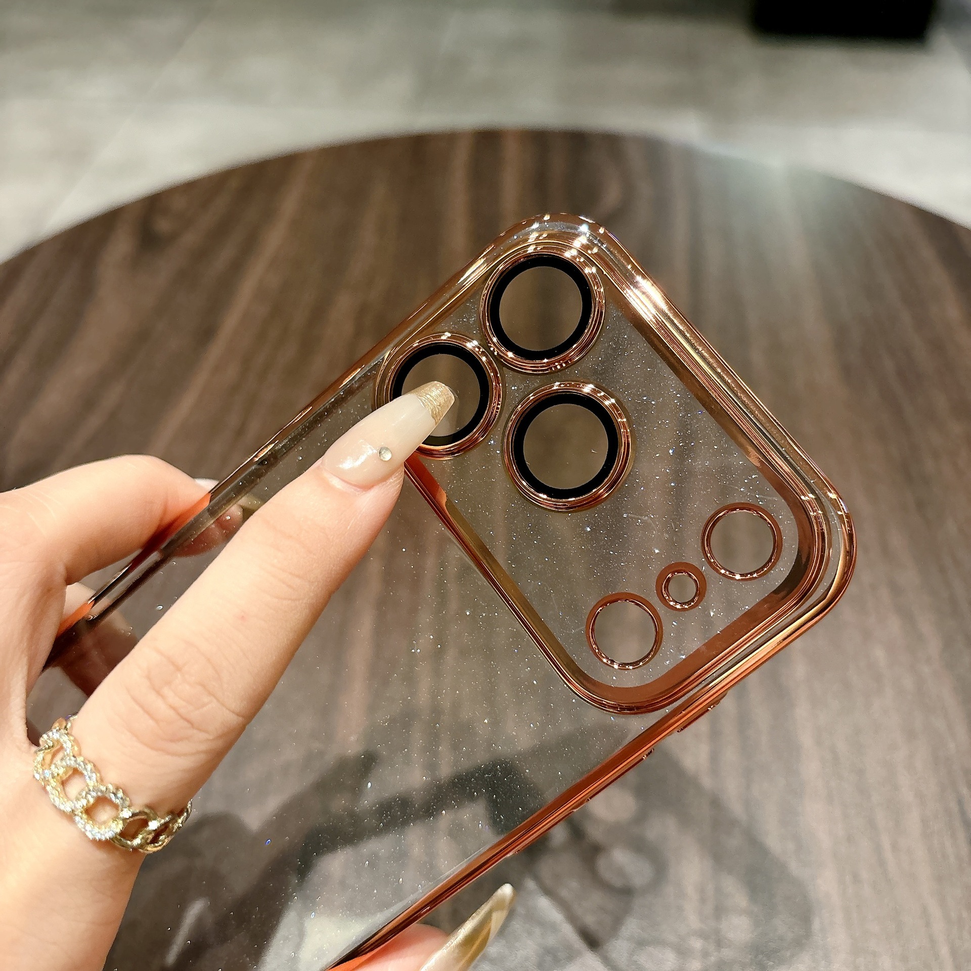 Funda Protectora para iPhone 16 Pro Max con Diseño de Cielo Estrellado, Lente de PC Electrochapada, Protección Total