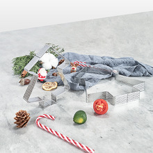 跨境新品不锈钢304圆形 圣诞树冲孔慕斯圈模具 法式慕斯芝士挞圈