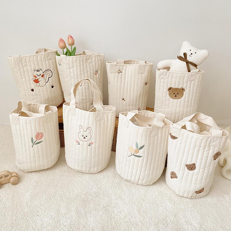 Yeyu/Amazon Cross-border Supply Quilted Storage Barrel Convenient Handbag Bag Women's ins Embroidered Bag Yeyu/Amazon Cross-border Supply Quilted Storage Barrel Convenient Handbag Bag Women's ins Embroidered Bag