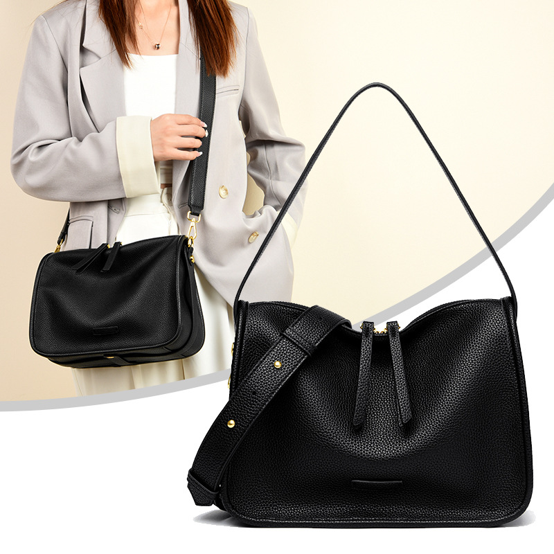 2024 nueva primavera y verano de alta sensación bolso de cuero suave bolso de viaje de gran capacidad bolso de hombro para estudiantes universitarios