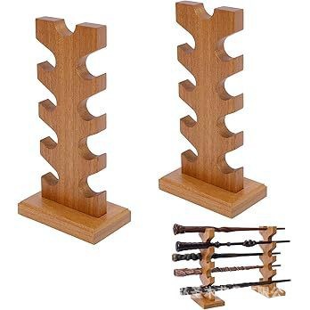 Estante de varita mágica multicapa de madera Estante de exhibición de colección de varita mágica de madera maciza Soporte de almacenamiento de cetro de escritorio