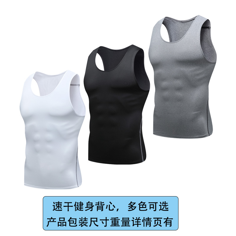 PRO deportes Chaleco Ajustado entrenamiento de verano de los hombres de secado rápido chaleco elástico baloncesto corriendo sudor-wicking fitness chaleco camiseta