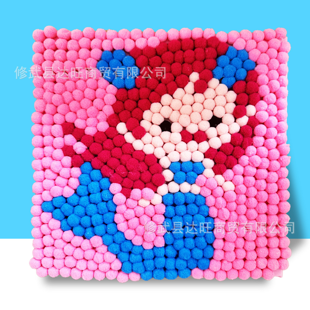 MQH20-094 / 20*20cm (wooden frame + canvas + hair ball + tweezers)
