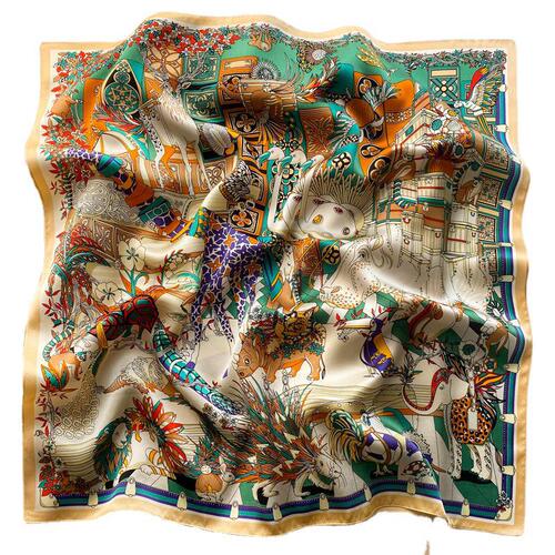 [Wholesale] Age-reducing silk square scarf mulberry silk Korean all-match animal scarf women's spring and autumn decorative scarf