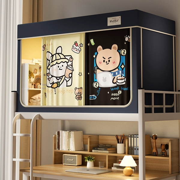 ↬↬↬Glutty Bear [mosquito net + 2 bed curtains + top + full frame bracket] ↫↫↫