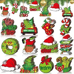 クロスボーダークリスマス木製グリーンクリスマスツリーオーナメントホリデーハンギングクリスマスツリー木製ペンダントホームパーティー衣装