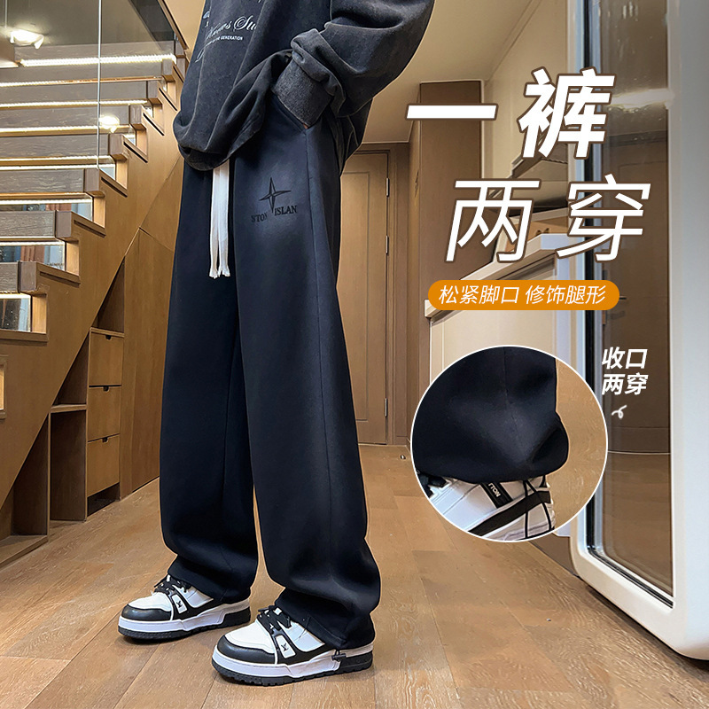 Youth spring and autumn pants 12-year-old boy 13 junior high school student sports sweatpants 15 older children straight casual trousers