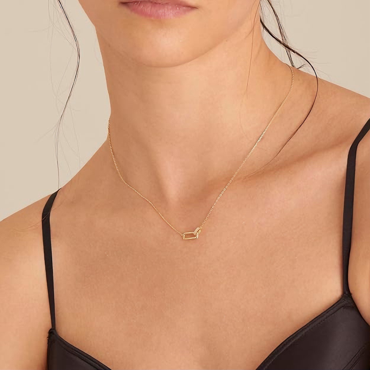 Daily Occasion 925 Sterling Silver Cable Chain Geometric Pendant Necklace
