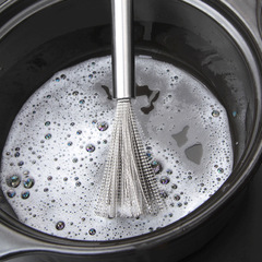 Stainless steel wire pot brush, easy to clean for household use, does not hide dirt, long-handle brush for canteen cleaning kitchen utensils, special pot washing artifact