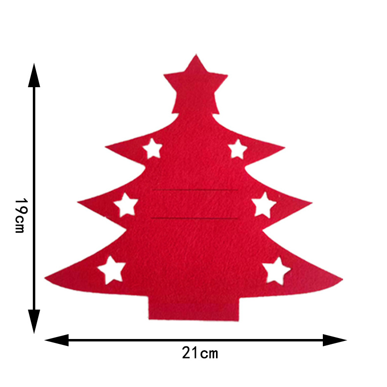 Árbol de Navidad felt cuchillo y tenedor almohadilla decoración de mesa de Navidad cuchillo y tenedor bolsas almohadilla decoración de mesa de fiesta