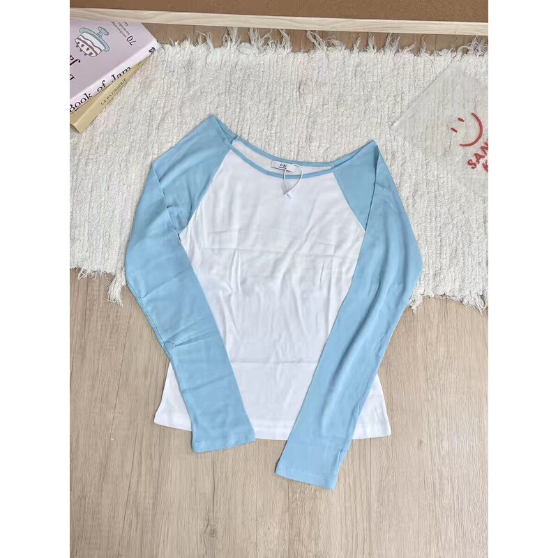 【Snowflake Cotton 65% Cotton 35% Polyester 165g】American Style Hot Girl White and Blue Long Sleeve Sun Protection Coat