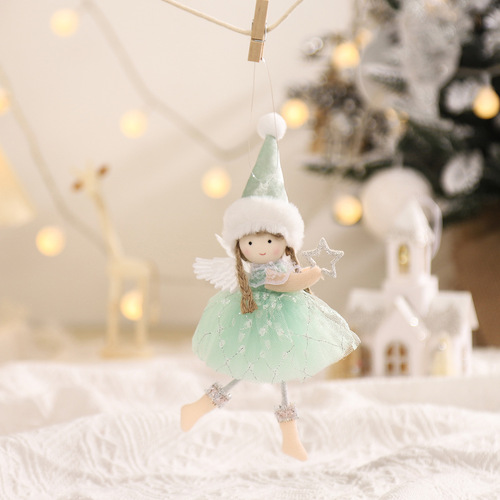 Christmas decorations, cute and beautiful princess dress, girl pendant, angel pendant with wings, Christmas tree accessories
