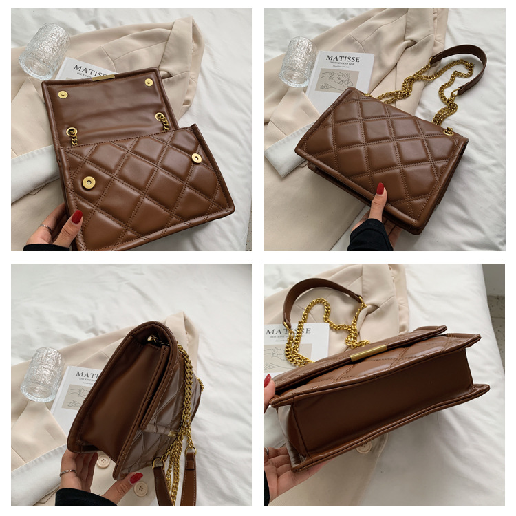 Bolso Pequeño De Diseño De Nicho 2021 Nuevo Bolso De Mensajero De Moda Bolso De Cadena De Rombos Con Sensación De Otoño E Invierno display picture 23