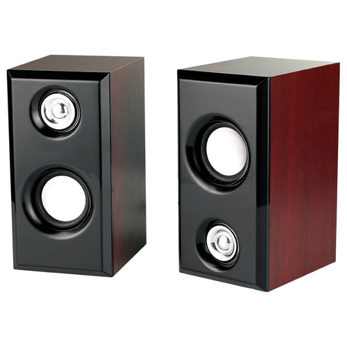 USB laptop multimedia computer desktop small audio wooden 2.0 mini subwoofer speaker English packaging