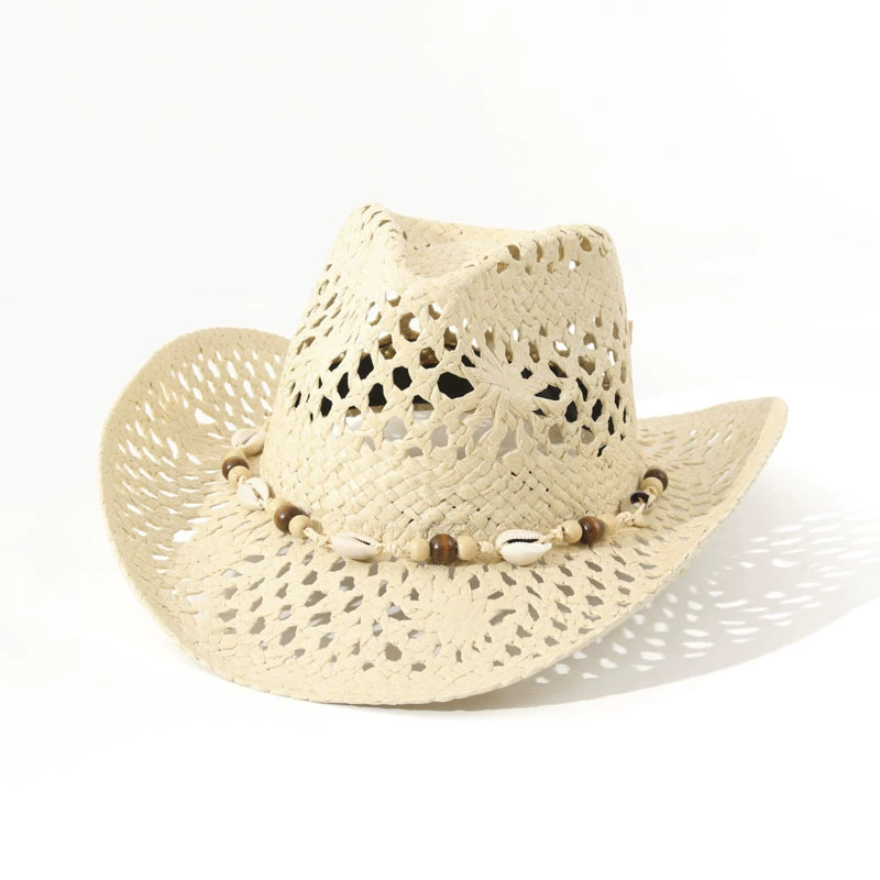 [Chapéu de palha亚马逊热销牛仔草帽Cowboy straw hat沙滩遮阳帽]