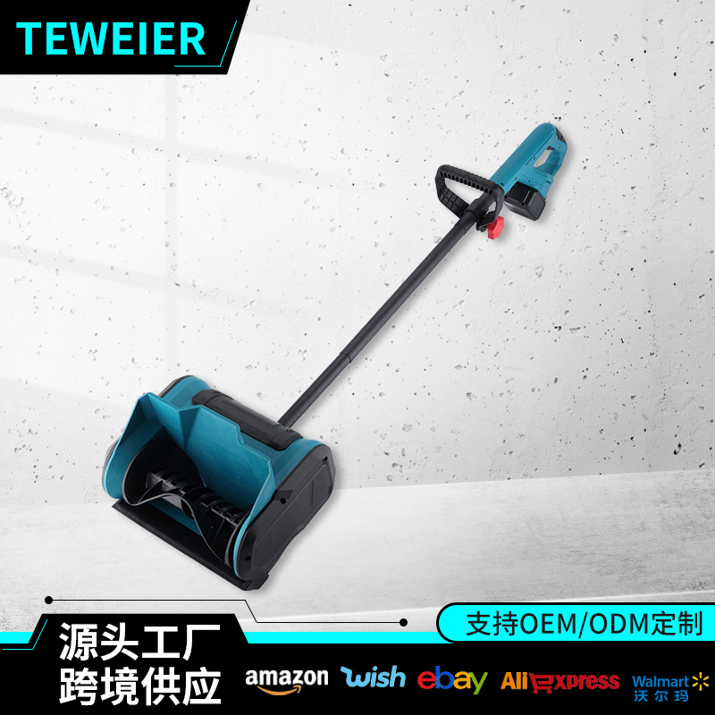 Transfronterizo litio eléctrico plegable pala de nieve tipo empuje manual barredora de nieve eléctrica de alta potencia máquina de remoción de nieve doméstica multifuncional