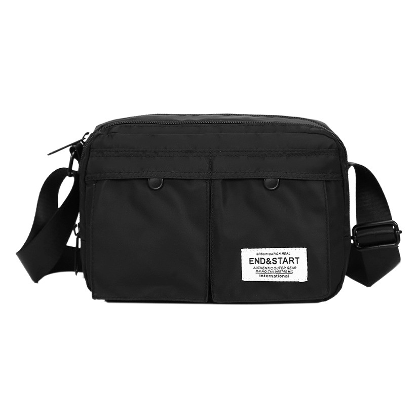 Bolso de hombro impermeable de estilo japonés de moda casual simple clásico crossbody bolsa de mensajero de los hombres relajados bolsa de viaje de múltiples compartimentos