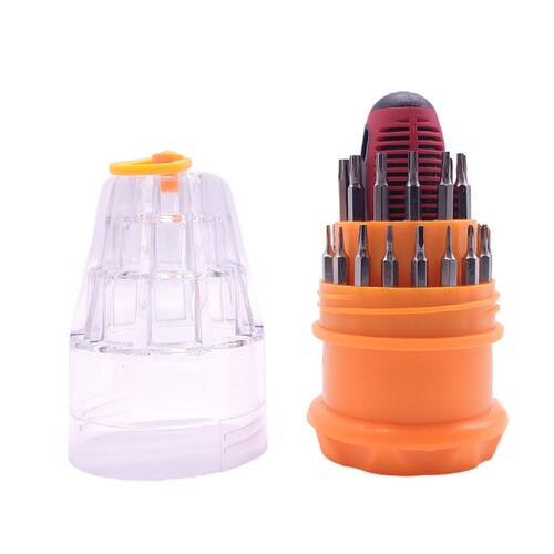 31-in-1 Screwdriver Set Tower Multi-function Screwdriver Manual Combination Key Hardware Tools with Storage Box