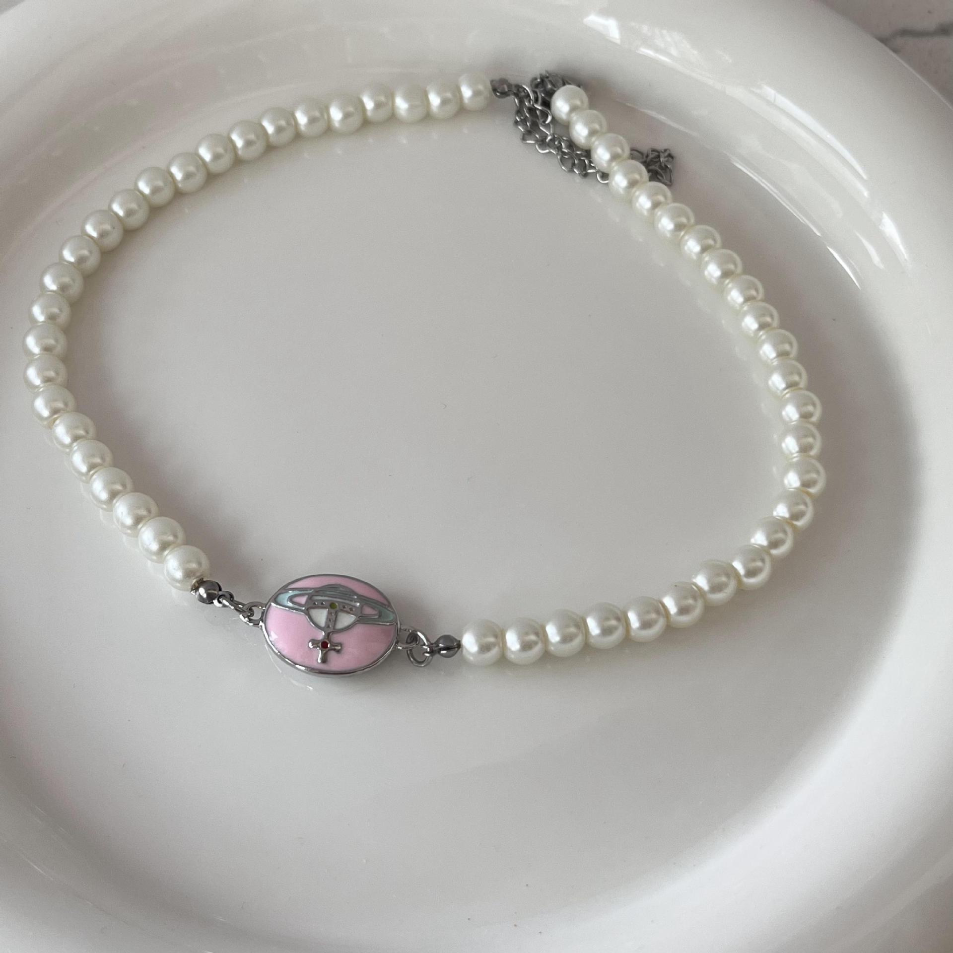 Womenu0027S Sweet and Cool Style Planet Imitation Pearl Alloy Necklace Necklaces