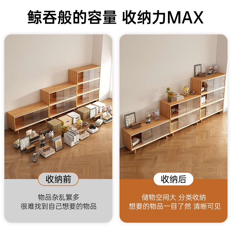 Estantes de madera maciza estantería de piso sala de estar 2025 nuevo gabinete de biblioteca casero gabinete de almacenamiento combinado gabinete de exhibición