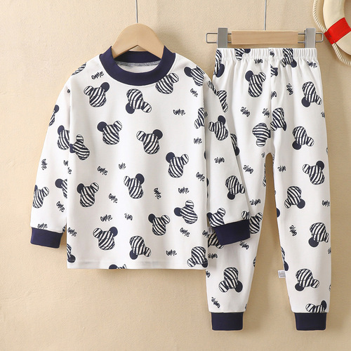 Children's Autumn Clothes and Autumn Pants Sets Pure Cotton Autumn and Winter Underwear Sets for Middle and Large Children, Home Clothes, Teenage Boys' Sets