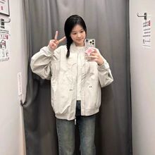 美式复古棒球服女早秋款hiphop潮牌高级感宽松飞行员立领夹克外套