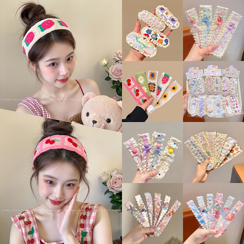 Korean-style 2026 new large-sized sweet baby hairband with magic tape, cute French-style forehead fringe hair accessory