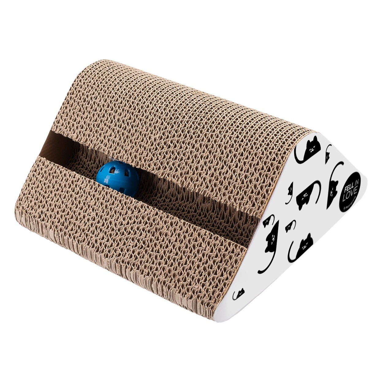 Трансграничные взрывы Черно-белая абстрактная гофрированная бумага для кошек Два колокольчика и шарики Доска для царапин для кошек Шлифовальный коготь Артефакт Кошка снимает скуку и растирает волосы