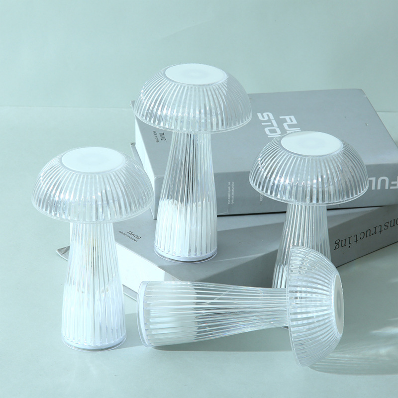 Creative Mushroom Ambient Lamp Electronic Jellyfish Table Lamp Decorative Ambient Lamp Bedside Night Lamp Dreamy Girl Heart Night Lamp