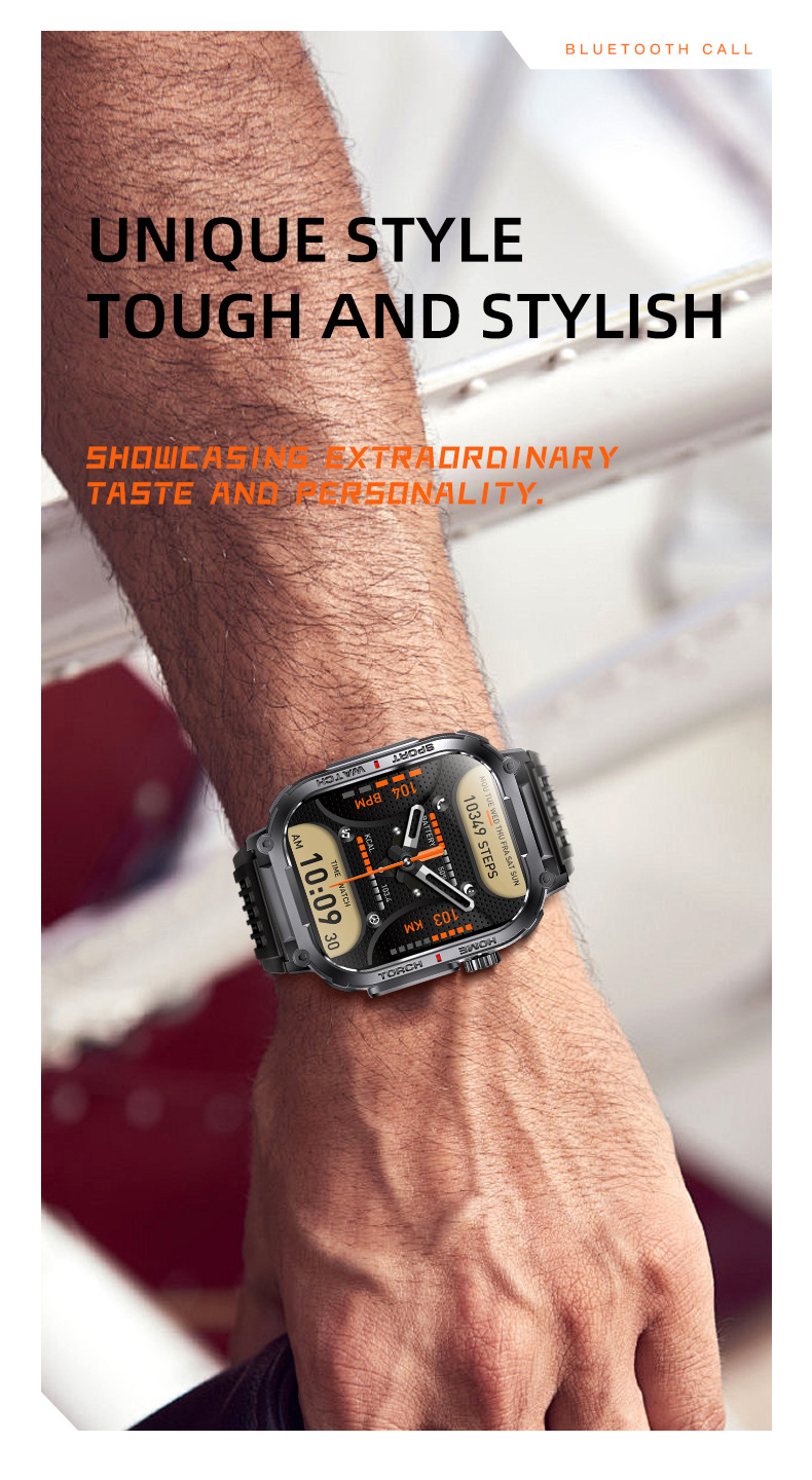The new outdoor sports smartwatch S320B features Bluetooth communication and is water-resistant with a compass and 3ATM undefined