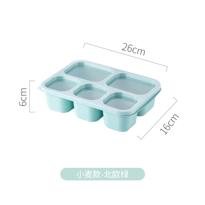 多款式分格点心餐盒小麦材质 5格水果饭盒儿童餐盘家用保鲜盒|undefined