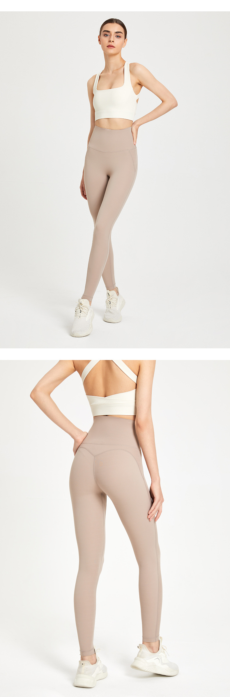 No-underwear, one-piece yoga pants, seamless, nude back pocket, peach-shaped tight-fitting sports and fitness pants pic 27