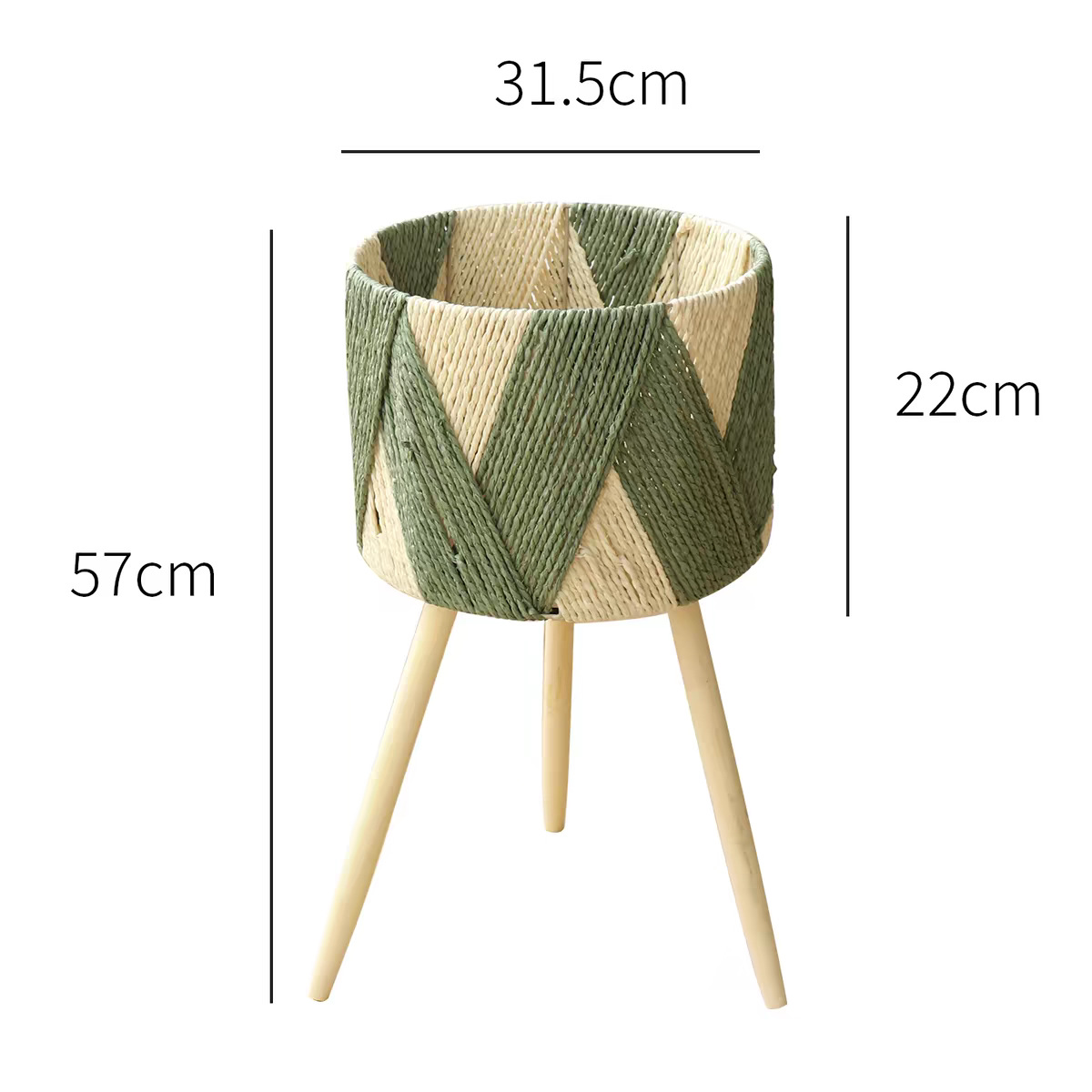 Cesta de Flores Decorativa Tejida a Mano de Cuerda de Papel para Sala de Estar y Oficina image 15