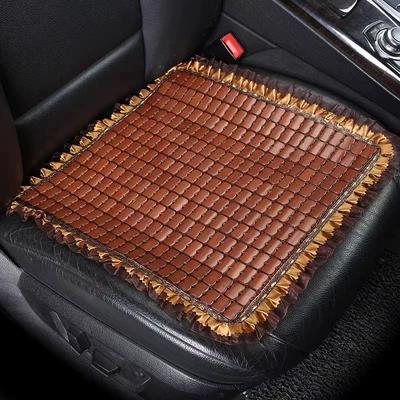 Summer Car Cushion Bamboo Cold Mat Office Chair Cushion Truck Cushion Ice Cold Mat Car Mat Ventilated (Cool pad) - lace-bamboo-square-mat-curry