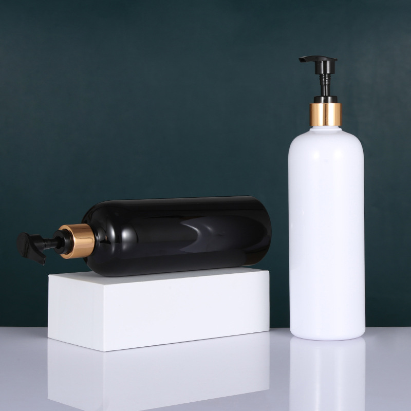 500ml毫升 圆肩PET塑料瓶 电化铝乳液泵 洗发水按压 化妆品包材