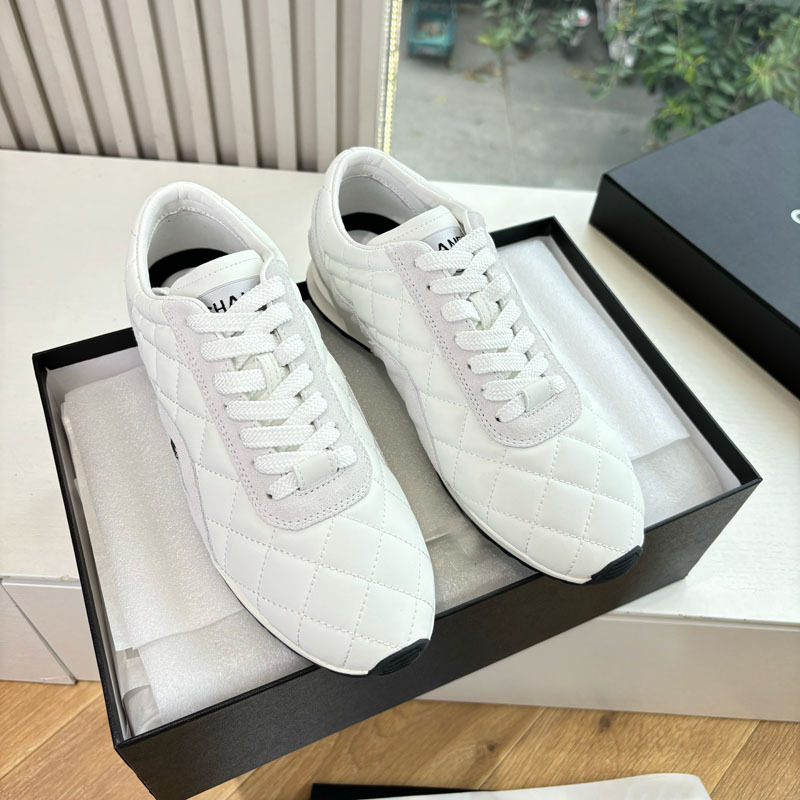 2025 Autumn and Winter New Color Matching Moral Training Shoes Small Fragrant Style Quilted Casual Sports Shoes Women's Tennis Shoes Color Matching Moral Training Shoes