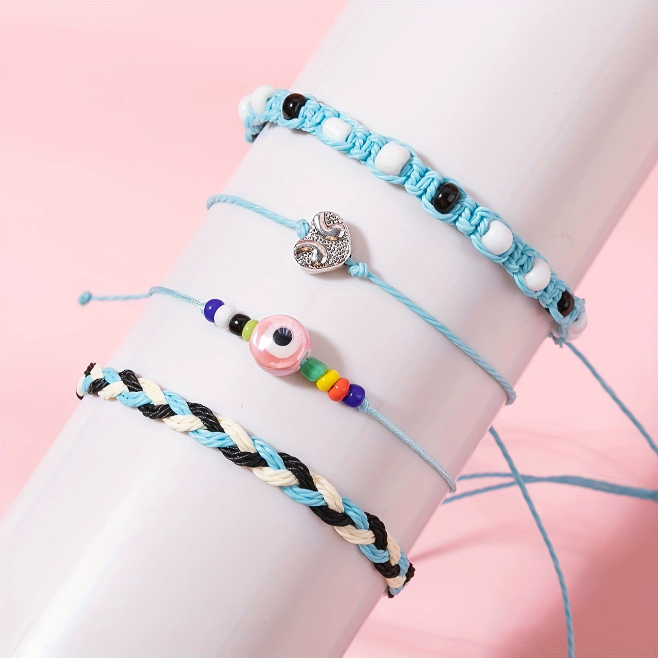 (Cross-border trading), adjustable jewelry, woven bracelet handmade, set, 4 pieces