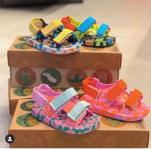 Melissa children's shoes 2024 new Melissa children's sandals flat Velcro canvas boys and girls jelly shoes