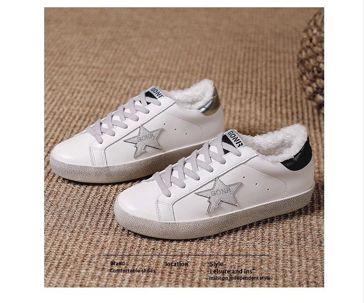 Zapatillas de deporte blancas pequeñas retro Harajuku multi-fósforo calle tiro estrella estudiante talla grande 44 pareja familia zapatos sucios exportación estilo caliente
