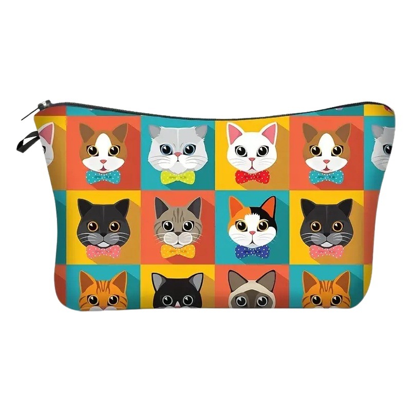 Transfronterizos Amazon maquillaje damas diseño creativo animal avatar maquillaje bolsa bolsa de almacenamiento lino cremallera impermeable